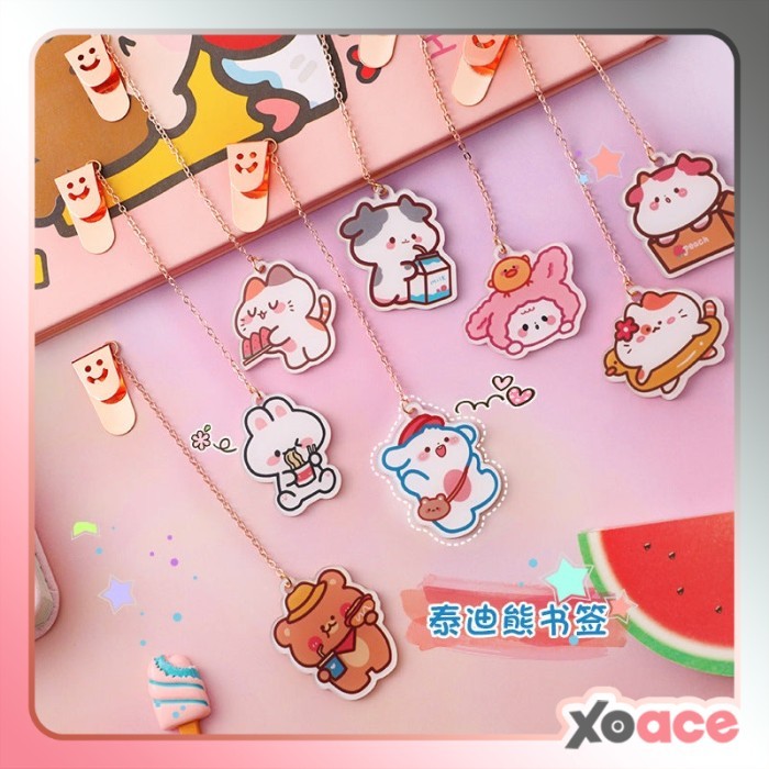 

Andra - Pembatas Buku Pendant Metal Akrilik Bookmark Stationery Cartoon