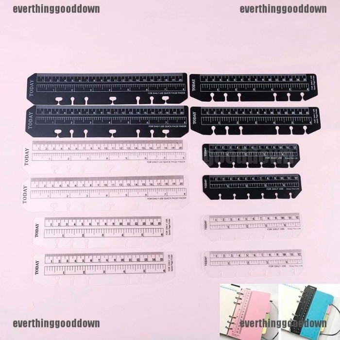 

Andra - 2Pcs Penggaris Pembatas Buku Warna Hitam / Putih Ukuran A5 A6