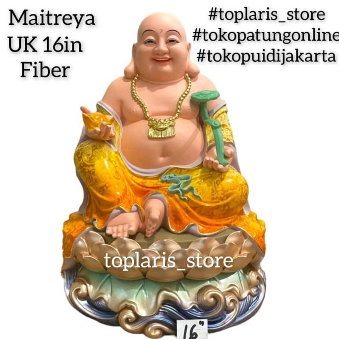 

Ready Patung Buddha Maitreya Fiber.