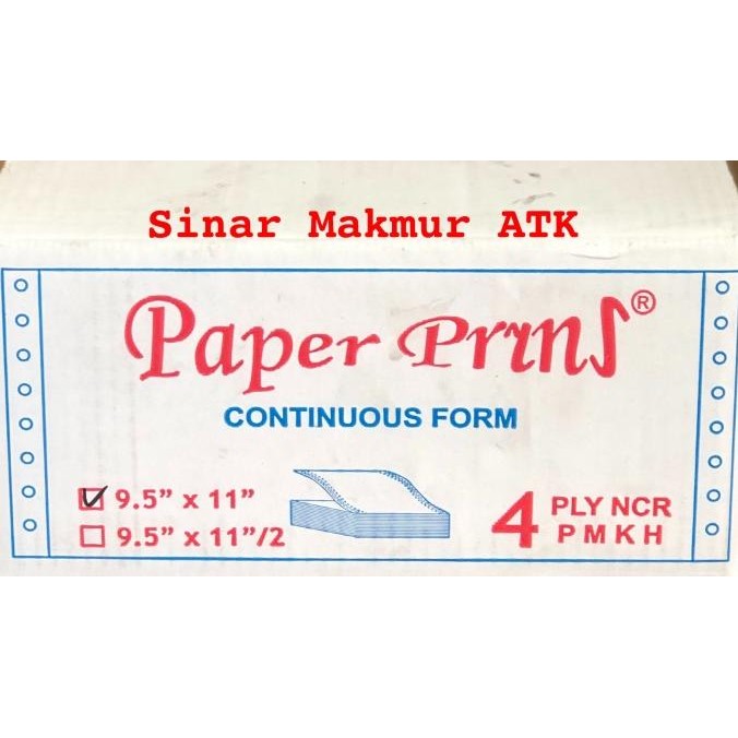 

TERMURAH - Continuous Form / Kertas Komputer Paper Prins 91/2x11 4 ply (K4)
