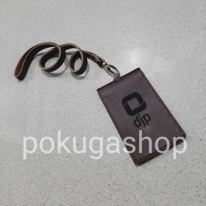 

Andra - Name Tag Kulit Logo Djp Terbaru / Djp/Id Card Holder Djp Brown