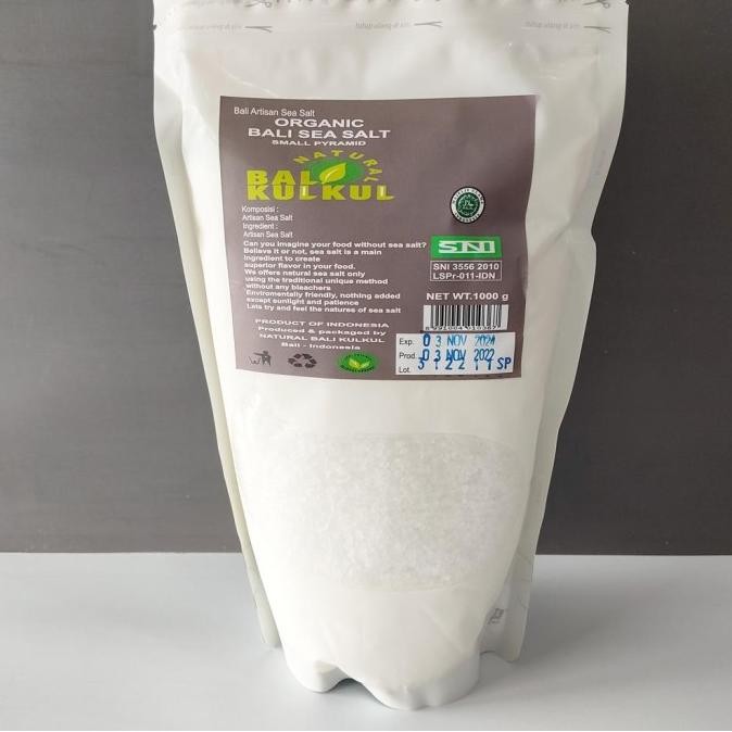 

Ready Bali Kulkul Sea Salt ( Coarse Kechil Small Pyramid ) 1 Kg Garam Laut Kasar Non Iodized