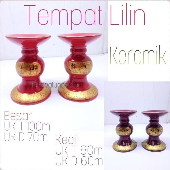 

Ready Tempat Kaki Lilin Keramik Merah T010