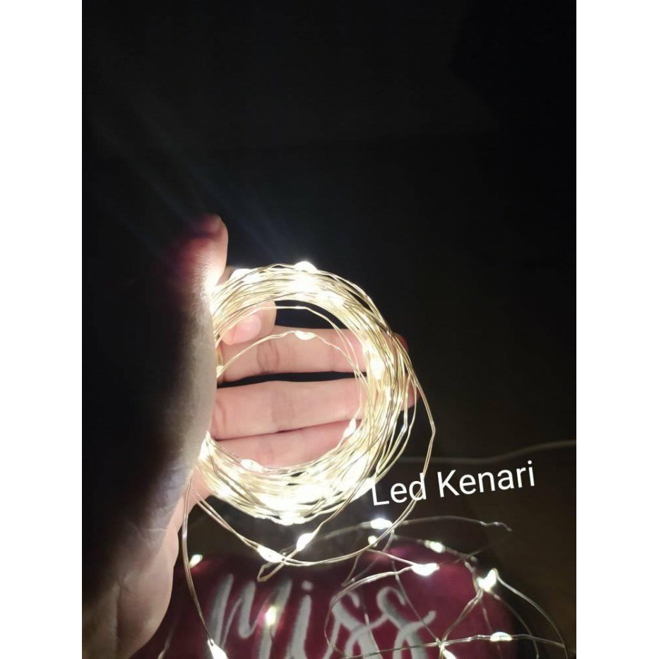 Tebaru lampu hias led tumbler natal kawat kuning 10m 10 meter Berkualitas