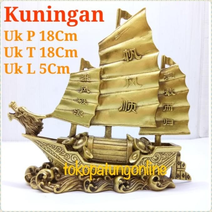 

Ready Pajangan Kapal Dagang Kuningan Naga 02