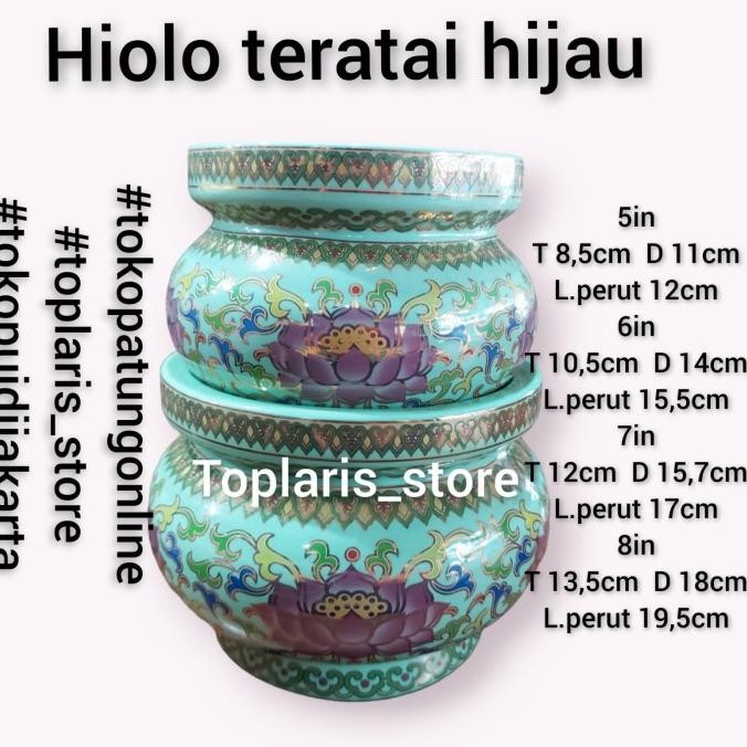 

Ready Hiolo Tempat Hio Keramik Teratai Hijau 7in