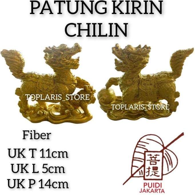 

Ready Patung Kirin Chilin Fiber Emas
