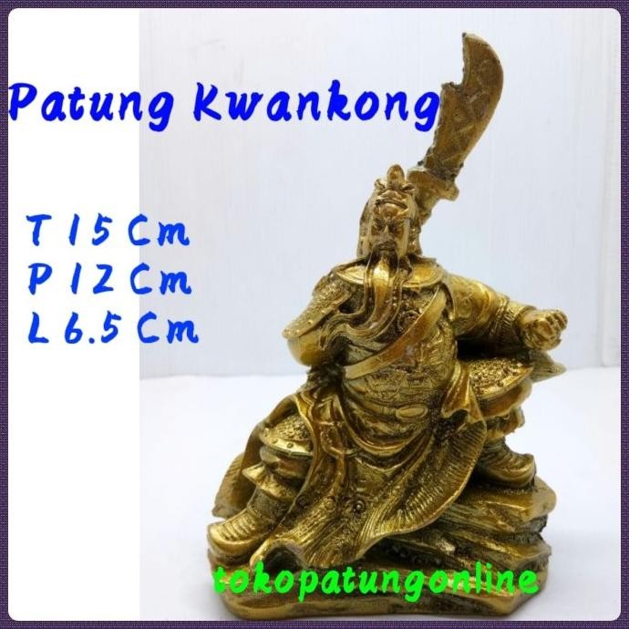 

Ready Patung Dewa Kwan kong Kode Bawa Pedang Fiber Uk 6 in