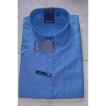 Kemeja Kerja / Kemeja Pria Stanley Adams Lengan Pendek Biru