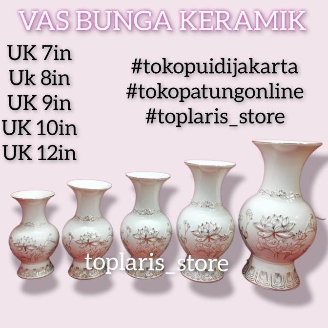

Ready Vas Bunga Teratai Sembahyang Puja Putih Uk 8in