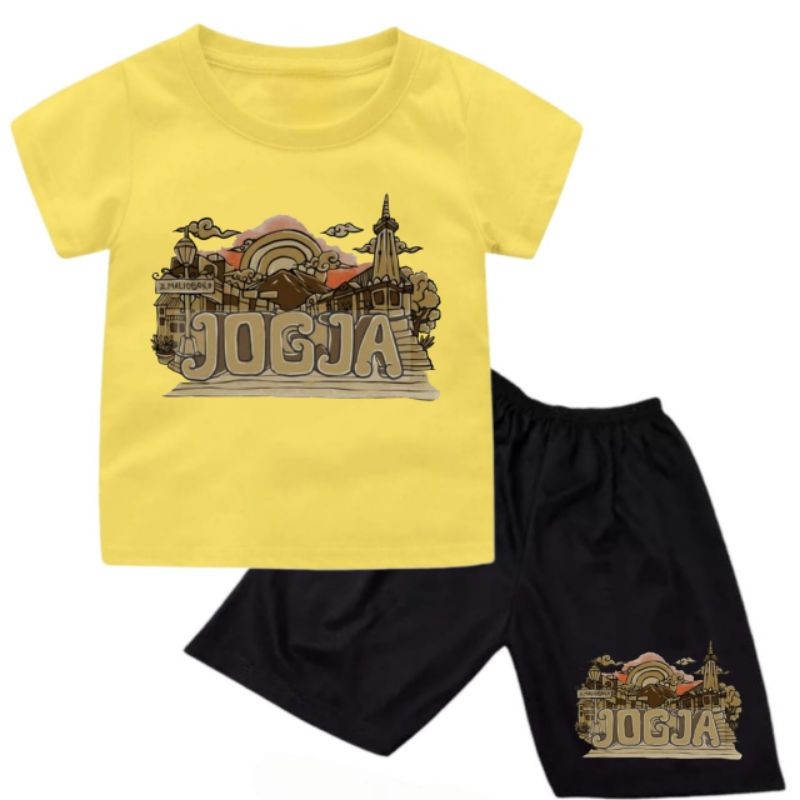 setelan kaos anak Laki-laki dan perempuan motif JOGJA