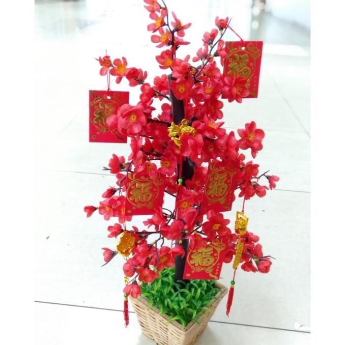 

Pohon imlek meihua angpao 55 cm paket aksesoris F67A