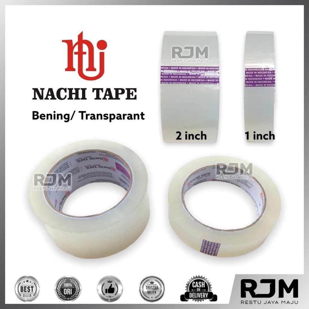 

NACHI Tape Lakban Isolasi Selotip Bening Transparan 1 2 inch 24 48 mm