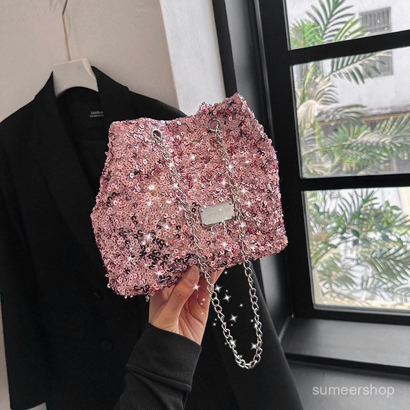 Tas ember tas bahu kasual tas ember tas populer tahun ini tas fashion wanita tas selempang rantai se