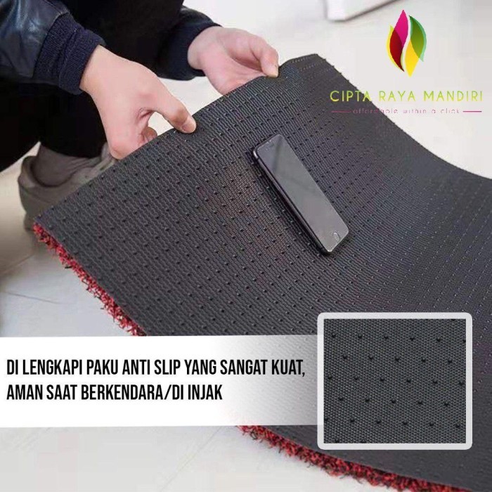 Karpet Karet Karpet Lantai Mie / Karpet Mobil Motor Mie Meteran Motif 2 Warna