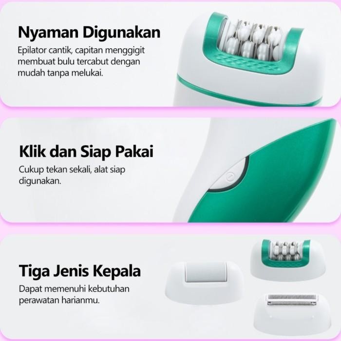 Epilator Lady Shaver Elektrik Penghilang Rambut Elektrik Alat Hair Pencukur Bulu Remover