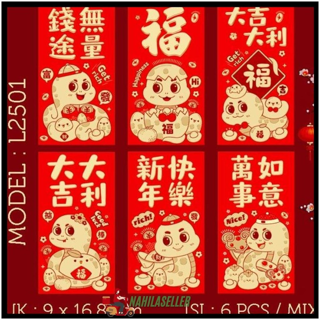

Angpao Imlek Panjang Angpau Merah Red Amplop Tahun 2025 Ular Snake Murah