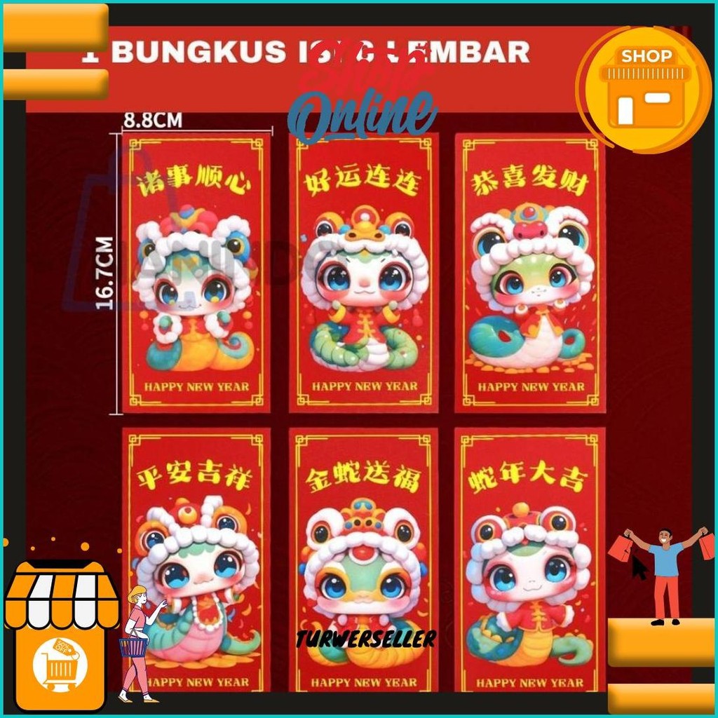 

Amplop Imlek Ular /Angpao Imlek Ular Murah