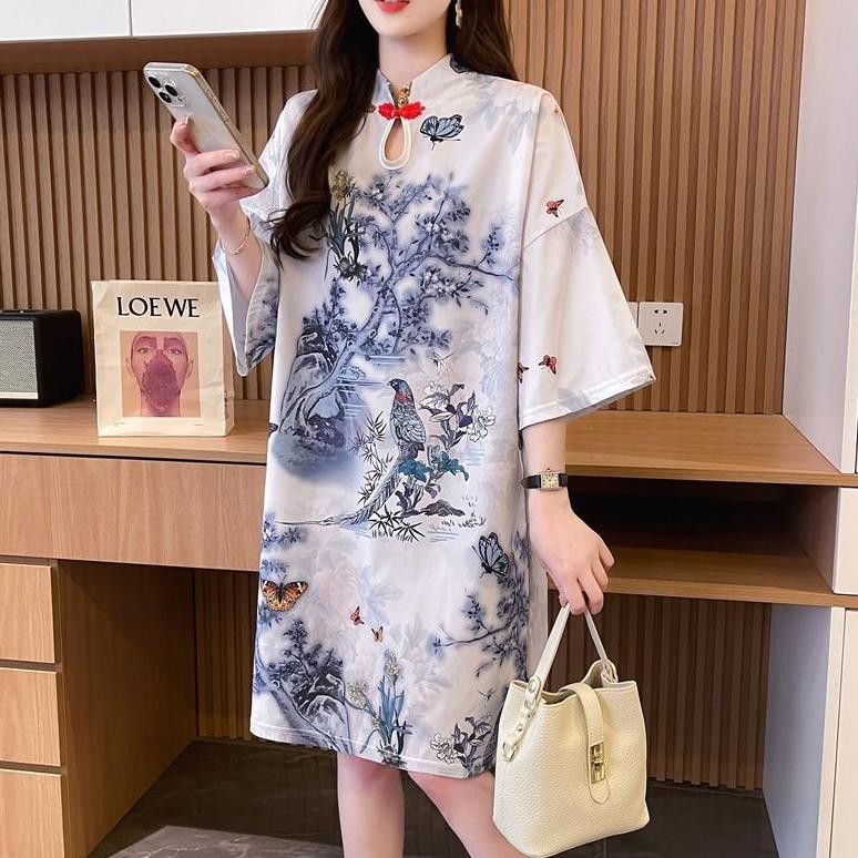 HJK Loose Young Dress/ New Cheongsam Dress Top