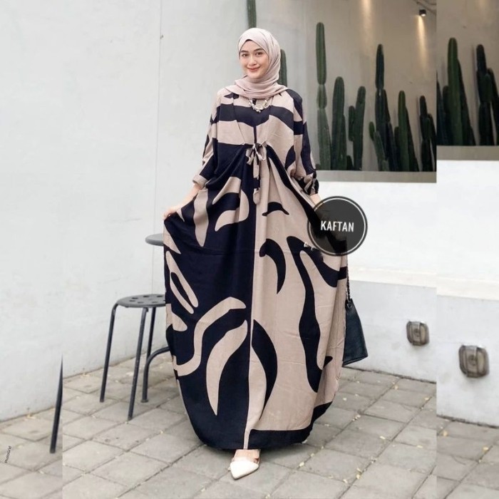PROMO New Rania Home kaftan Bahan Rayon Super Jumbo XXXL Baju Muslimah Kaftan mewah Elegan Baju Peng