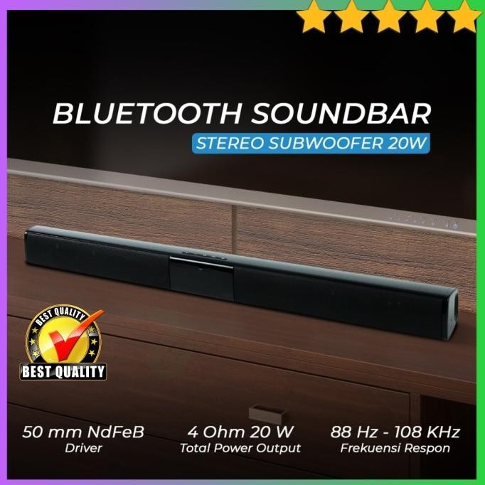Home Theater Bluetooth Soundbar Active Speaker 20 Watt DOOLNNG BS-28B