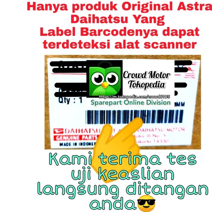 Fanbelt Van Belt Tali Kipas Xenia Avanza 2012-2013 1300Cc Ori Daihatsu 100%