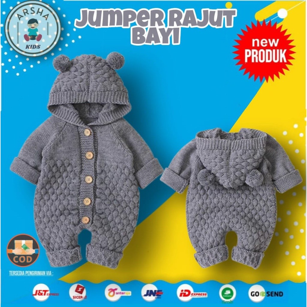 Baju Anak Halus & Tebal JUMPER BAYI BAJU JUMPER RAJUT BODYSUIT BAYI BABY BARU LAHIR LAKI LAKI