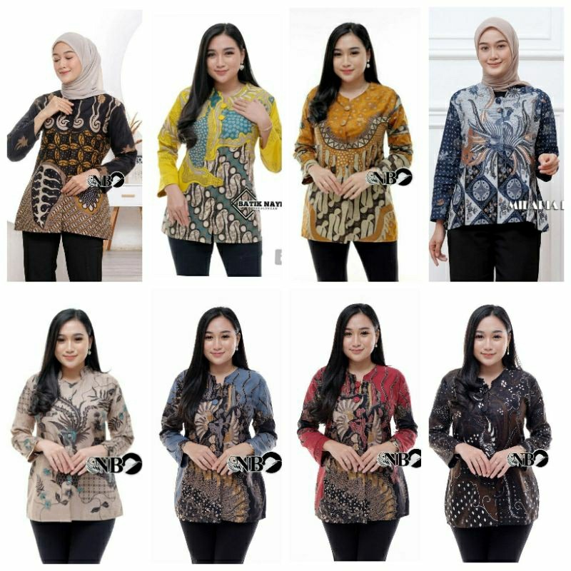 Batik Wanita Halus dan Tebal Atasan Batik Wanita Lengan Panjang Modern Terbaru 2024