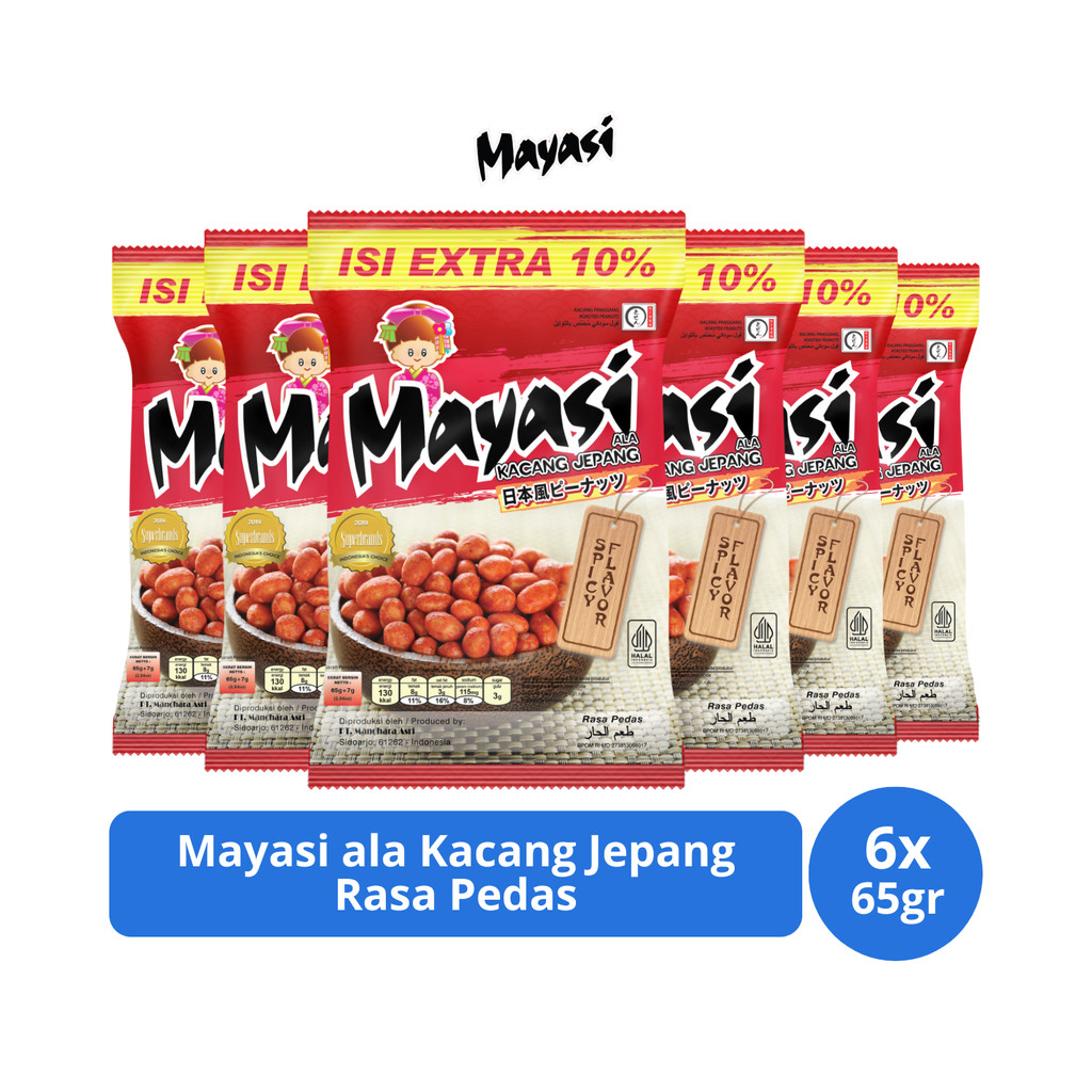 

Mayasi ala Kacang Jepang Rasa Pedas 65gr x 6 pcs