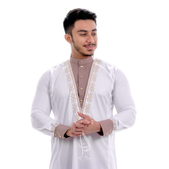 Jubah Pria Jubah Slimfit King salman Jubah pria Slimfit Gamis Jubah Pria Muslim - Putih, M jumbo put