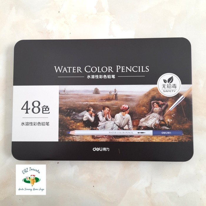 

TERBARU Deli Water Color Pencils 48 pcs. Watercolor. Pensil Warna. BISA GRAB!
