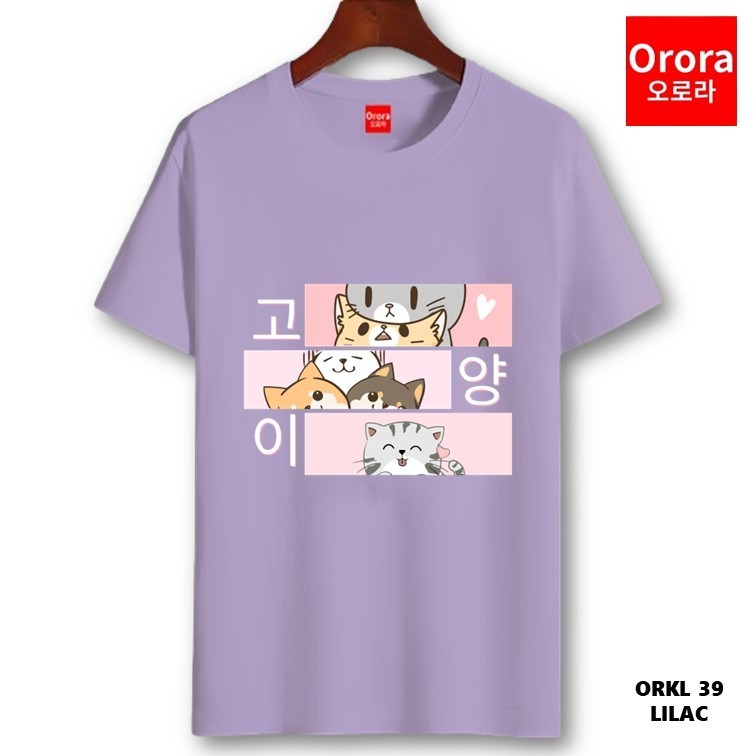 Orora Kaos Distro Premium Cat Korea -Baju Atasan Pria Wanita Warna Hitam Putih Ukuran S-XXXL ORKL 39