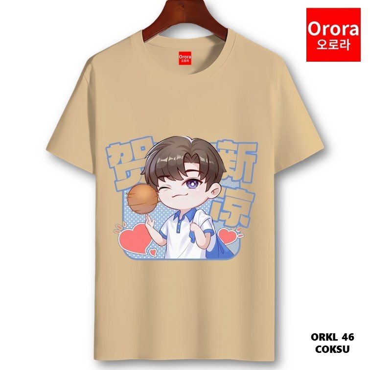 Orora Kaos Pria Basket Boy  - Baju Atasan Sablon High Quality Pria Wanita Warna Hitam Putih Ukuran S