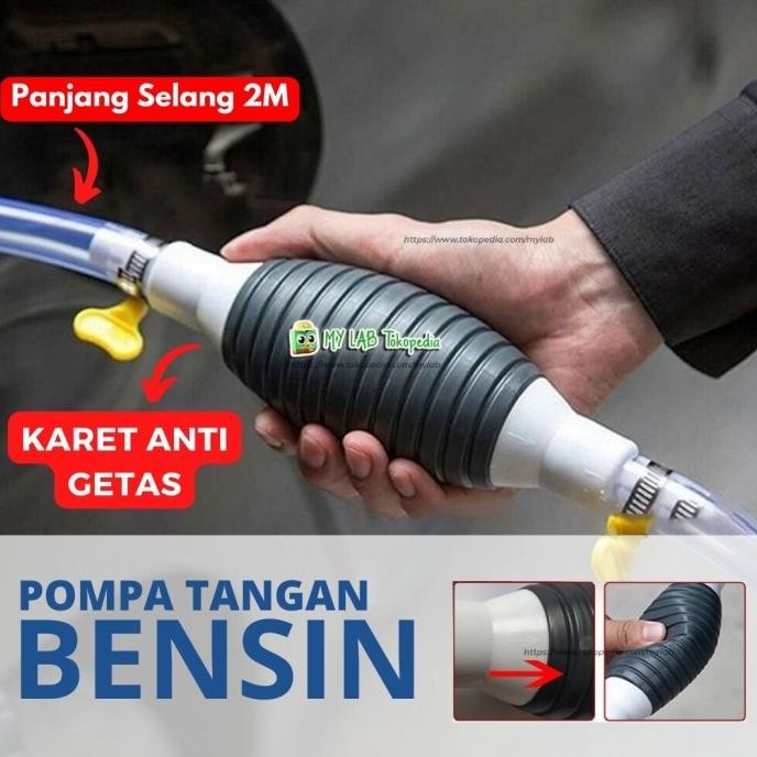Ori Pompa Tangan Manual Hand Siphon Pemindah Air Minyak Bensin Mobil