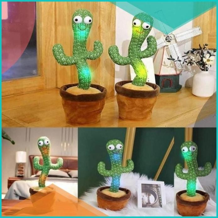 Boneka Kaktus Dancing Cactus Mainan Pohon Bergoyang Singing Smart Toy