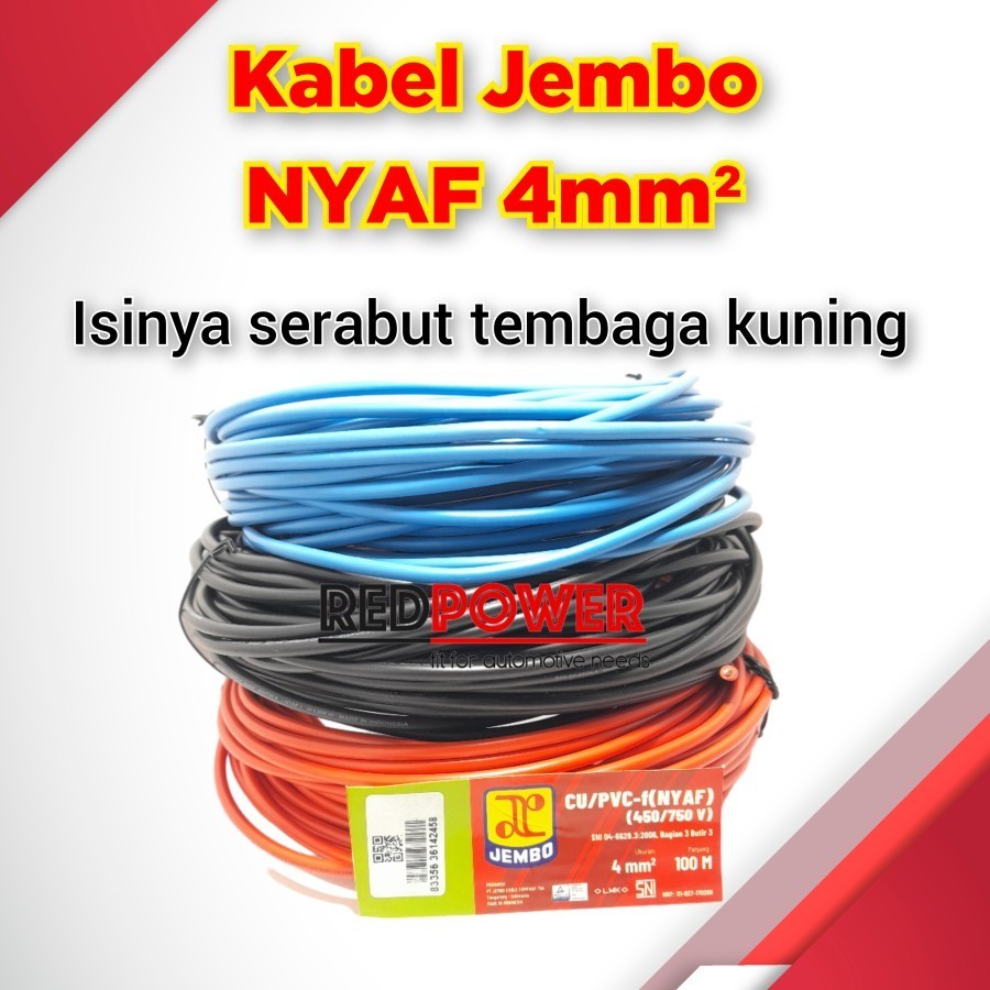 ( COD ) Kabel Jembo NYAF 4mm serabut tunggal - Hitam SALE