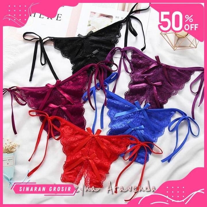 SINAR GROSIR SEXY OPEN G STRING WANITA TALI CELANA DALAM TRANSPARAN THONG UKURAN BESAR CD CUCI GUDAN