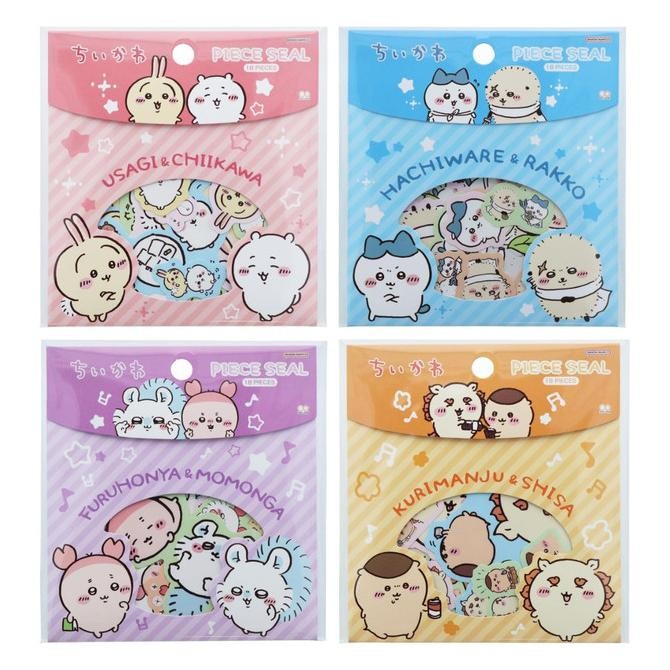 

Sale Sticker Piece Seal Chiikawa Hachiware Usagi Momonga 18 Pieces Stiker Deco Journal Limited Edition