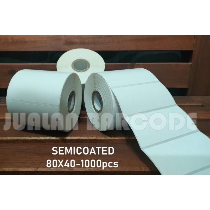 

Sale Stiker Label Semicoated 80X40 | 80 X 40 Isi 1000 Pcs Core 1 Inch