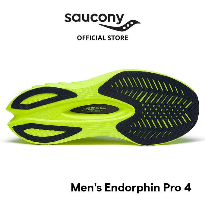 Sepatu Lari Pria SAUCONY Shoes Endorphin Pro 4 Men - Citron / Silver TK