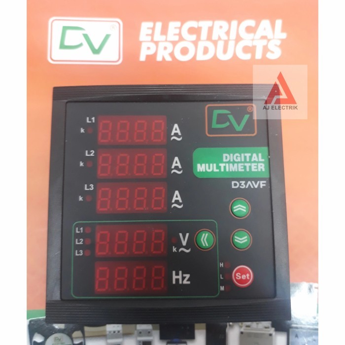 Jual Dv Digital Panel Meter Dv3Avf / Ampere - Volt - Hz