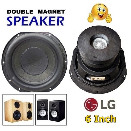 Bisa COD Speaker HI-FI 6Inch 200W Audio Subwoofer Double Magnet 4Ohm 6" 200Watt - MAGNET BESAR OV