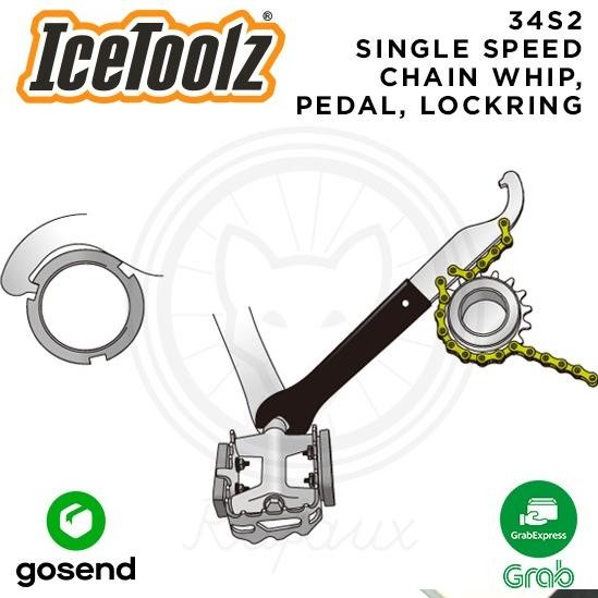 ICETOOLZ Single Speed Chain Whip Alat Sprocket Lockring Sepeda 34S2