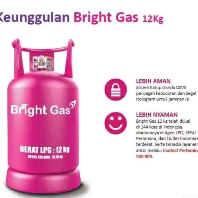 Tabung Gas 12kg + Isi Tabung Bright Gas 12kg + Isi