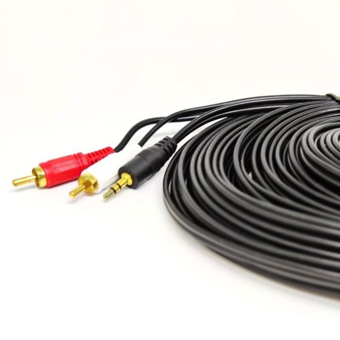 KABEL RCA TO AUDIO GOLD PLATED 20M (1-2) / JACK 3.5 - 2 RCA 20 METER