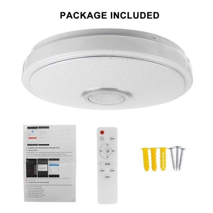 Lampu LED Warna Warni RGB Plafon Light Lampu Disko Bluetooth Speaker LA