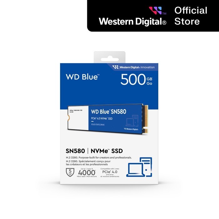 Ssd Wd Blue Sn580 250Gb 500Gb 1Tb 2Tb - Ssd M.2 Nvme Pcie Gen 4