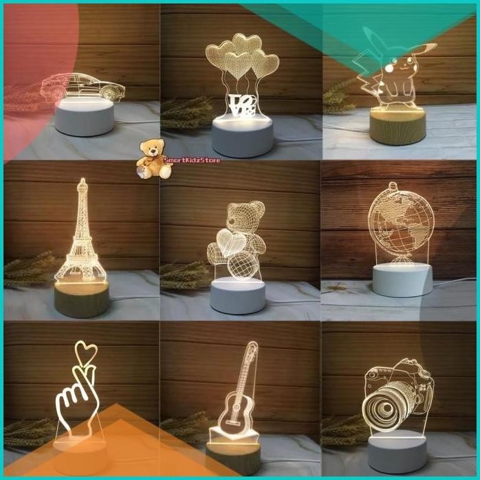 Lampu Tidur Akrilik / Lampu Akrilik 3d Hiasan Meja / Lampu Tidur  07D3