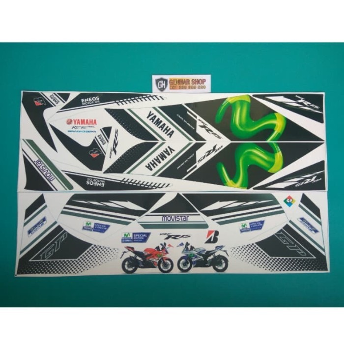 Terlaris Stiker Striping Motor R15 Movistar Hitam
