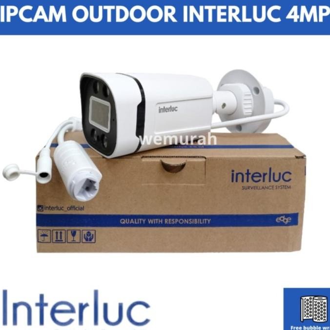 Ipcam Outdoor Colorvu 4MP Interluc - Cctv Ipcam Interluc 4MP Colorvu plus mic
